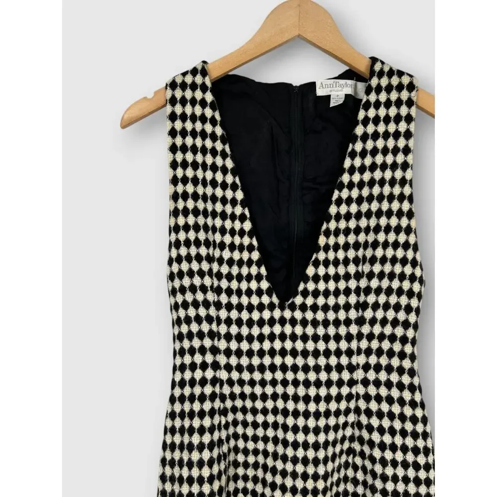 Vintage Ann Taylor Studio Luciano Tempesta Wool Blend Sheath Dress Size P